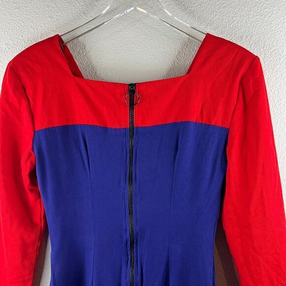 Vintage Switch USA Primary Colors Color Block Mini Dress Long Sleeve Size 5 - Picture 8 of 9